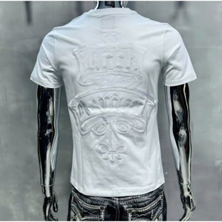  Áo thun nam cao cấp áo thun vải cotton họa tiết THÊU nổi thời trang thanh lịch 