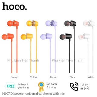 Tai nghe có dây Hoco M107, cổng cắm jack 3.5mm, tai nghe nhét tai, âm thanh nổi, sống động...