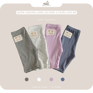 Quần Legging Lửng Cho Bé Gái, Bé Trai vải cotton co giãn 4c in hình gấu đáng yêu cho bé từ 5-18kg