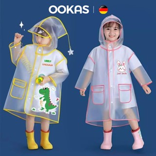 OOKAS Áo mưa cho bé trẻ em mẫu giáo Bé gái và bé trai Học sinh trẻ em poncho cắm trại