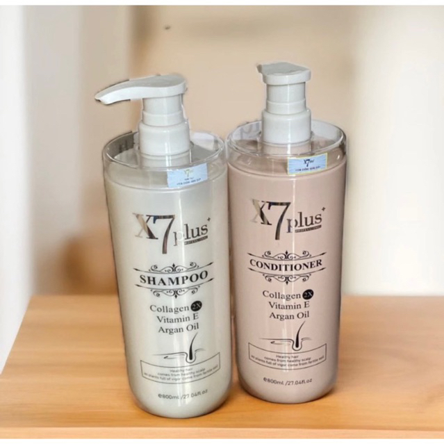 [ MẪU MỚI ] Bộ dầu gội, dầu xả X7 Plus . 800ml x2. Phục hồi tóc mềm mượt. chống rụng kích mọc tóc. c