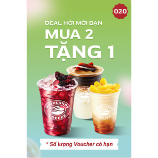 Voucher mua 2 tặng 1 tại Highlands Coffee - Gây Quỹ Cơm 0 Đồng