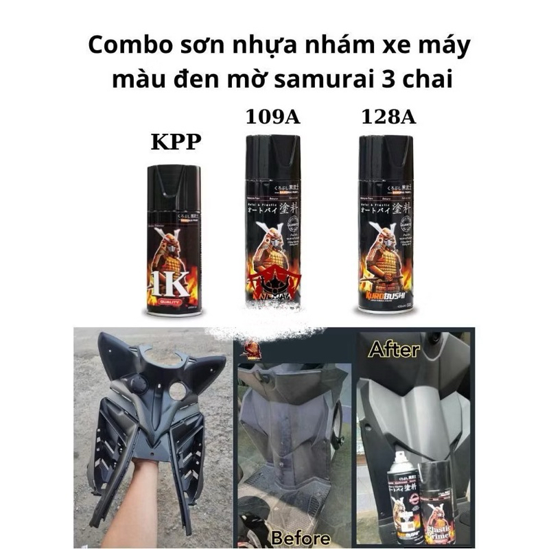 SƠN LÓT NHỰA NHÁM KPP - SAMURAI COMBO SƠN LÀM BÓNG NHỰA NHÁM DÀN ÁO XE MÁY
