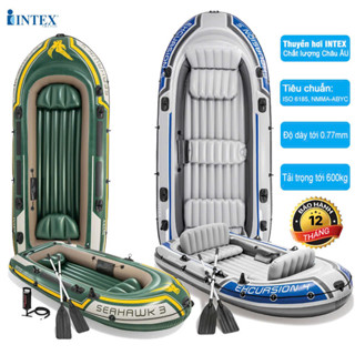 Thuyền bơm hơi 2 - 5  người CHÍNH HÃNG INTEX , bảo hành 12 tháng, chất liệu pvc dày dặn, bền chắc, dẻo dai
