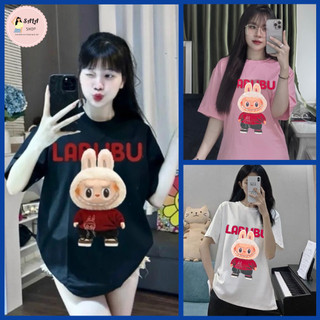 Áo thun tay lỡ from rộng GẤU LABUBU 2 unisex - Áo phông cổ tròn SALA nam nữ