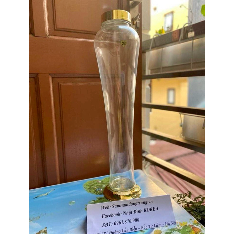Bình thuỷ tinh ngâm rượu Hàn Quốc 5lit (hình sâm)