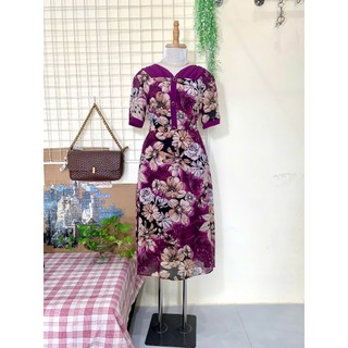SALE BỎ MẪU - Đầm Họa Tiết Trung Niên Cao Cấp Vải Voan Chiffon Sang Trọng Quý Phái Cực Xinh Bigsize U40, u50, u60 Lt639