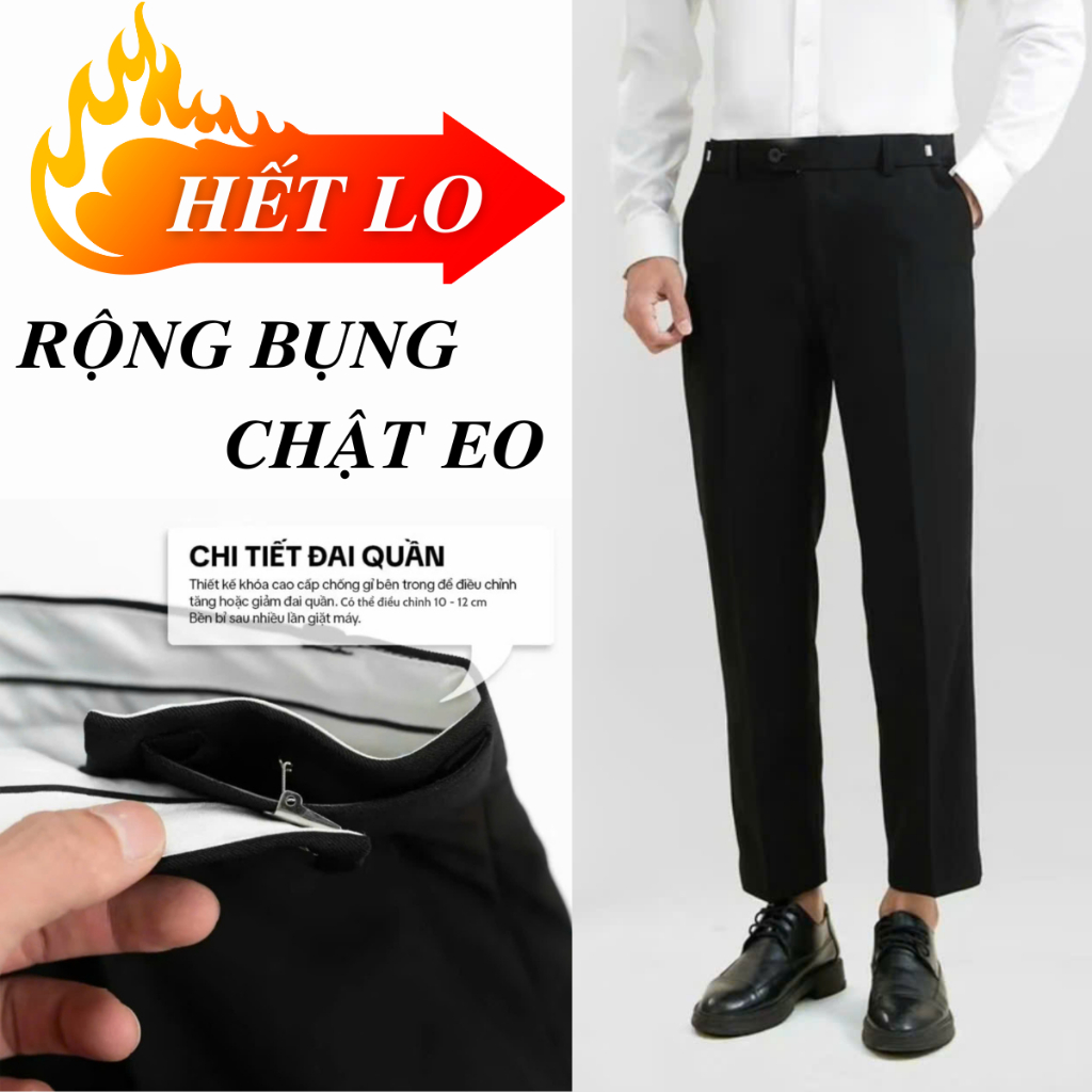 Quần Âu Nam Sitetab Chỉnh Cạp Linh Hoạt, Thiết kế Cạp Cao Form Dáng Baggy Phong Cách Hàn Quốc Wayne