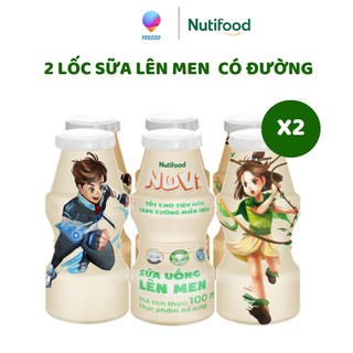  Combo 12 Chai NuVi Sữa Chua Uống Lên Men Tự Nhiên  Cam  Dâu Chai 100ml - NUTIFOOD - YOOSOO MALL 