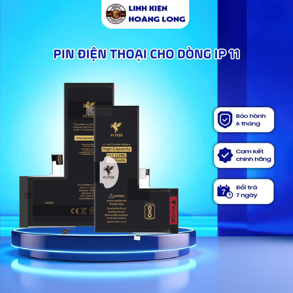 Pin điện thoại Flycdi dung lượng cao cho ip 11 /11 pro /11 pro max bảo hành 6 tháng