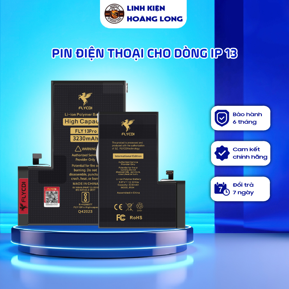 Pin điện thoại FLYCDI dung lượng cao cho Iphone 13 MINI/ 13/ 13P RO/ 13 PRO MAX, chất lượng cao bảo 
