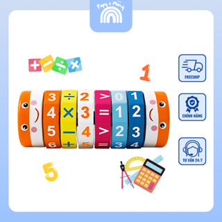 🧮Đồ Chơi Trục Xoay Toán Học ONSHINE Gỗ Khối Rubik Học Cộng Trừ Nhân Chia, Phát Triển Tư Duy Cho Bé