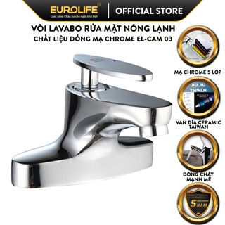 Vòi Lavabo nóng lạnh 2 chân Đồng mạ Chrome Eurolife EL-CAM03