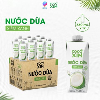 01 Thùng/ 12 Hộp 330mL Nước Dừa Xiêm Xanh/ Organic/ Xiêm Sen/ Tắc Dừa Tươi COCOXIM - YOOSOO