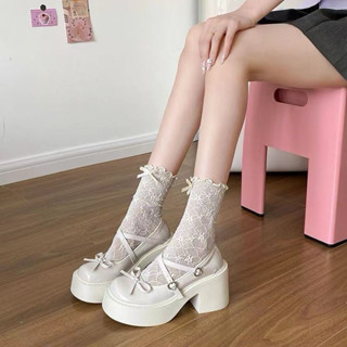 Giày lolita nữ đế cao oxford thiết kế hai quai đính nơ xinh xắn đi chơi đi học GD50 HYEON (LÙI 1 SIZE)