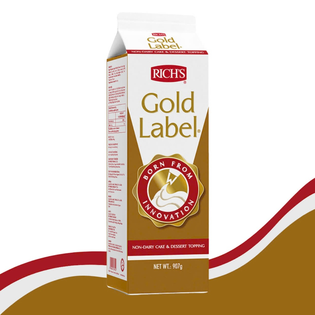 HSD 5/2026 - Kem Topping Rich Gold, kem topping chuyên dùng trang trí bánh sinh nhật, bánh gato