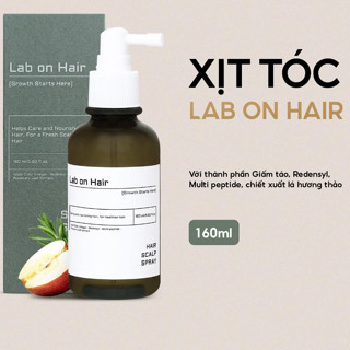 Xịt dưỡng hỗ trợ mọc tóc Lab on Hair với giấm táo, Redensyl, Multi peptide, chiết xuất lá hương thảo