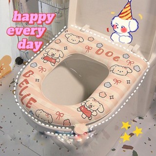  Đệm Lót Bồn Cầu  Chống Nước Hoạ Tiết 3D Xinh Xắn  Vệ Sinh Tiện Dụng - Lót Bồn Cầu Xốp Ấm Mùa Đông 