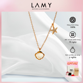 Dây chuyền bạc nữ CDE Starfish & Seashell Pendant Necklace Rose Gold CDE6414RG