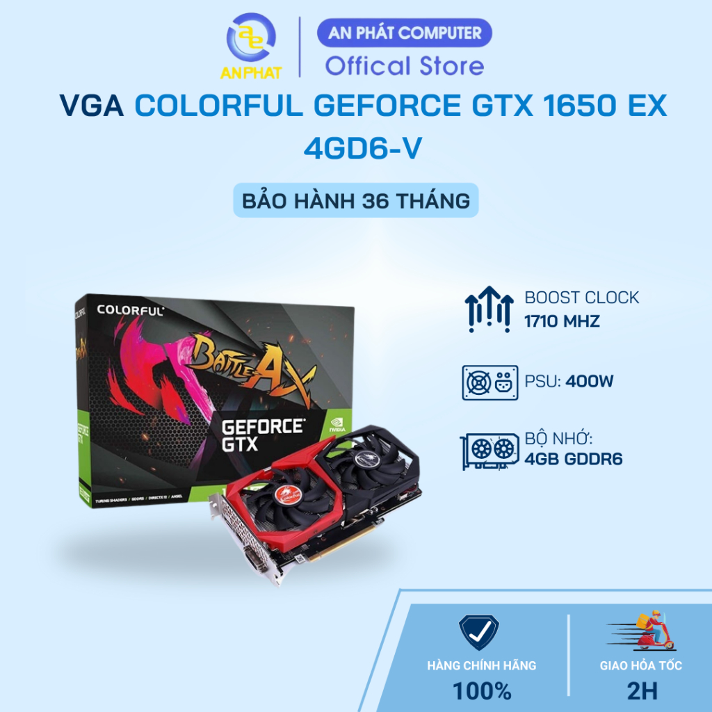 Card màn hình VGA Colorful GeForce GTX 1650 EX 4GD6-V