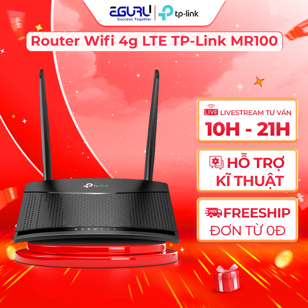 Router Wifi 4g LTE TP-Link MR100 / MR105 Chuẩn N Tốc Độ 300Mbps Chính hãng Bảo hành 24 tháng