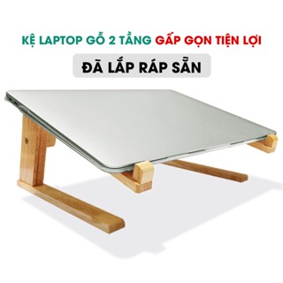 Giá đỡ laptop, giá để máy tính bằng gỗ kệ kê macbook có thể gấp gọn phù hợp tất cả các loại laptop
