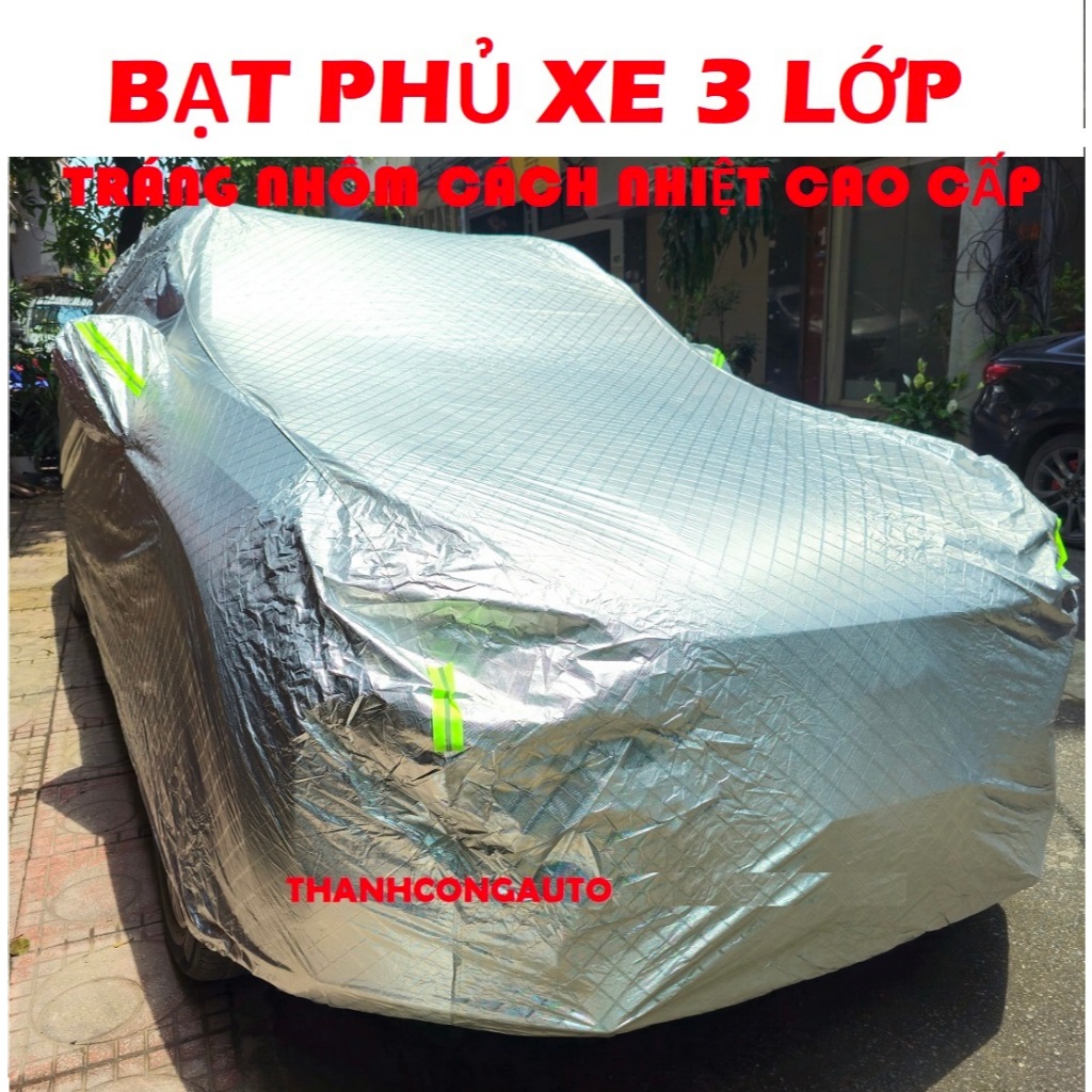 BẠT PHỦ XE 3 LỚP TRÁNG NHÔM CÁCH NHIỆT CAO CẤP