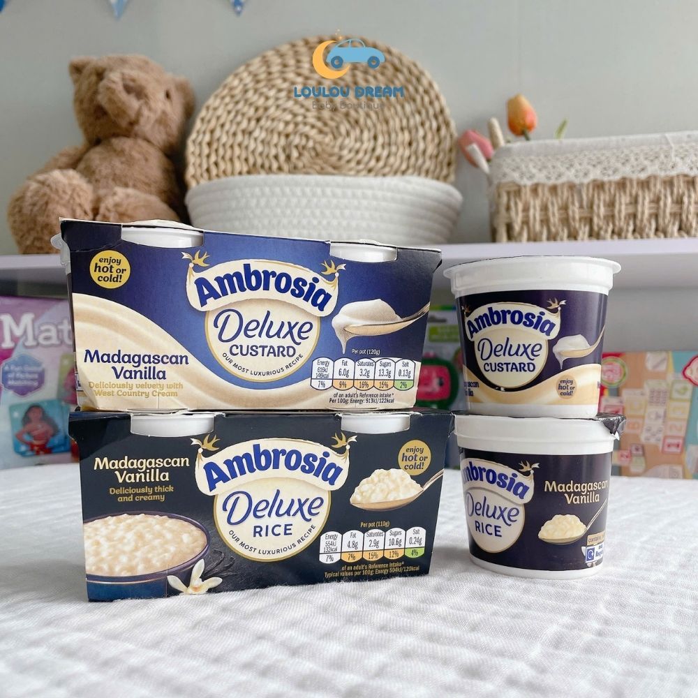 Váng sữa Ambrosia Deluxe cao cấp Anh Quốc - Váng gạo Ambrosia cho bé dị ứng đạm bò chính hãng UK