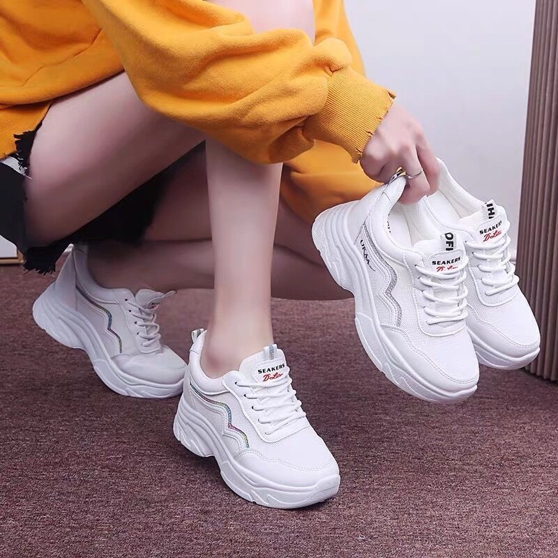 giày thể thao nữ Giày nữ GIÀY Thể thao nữ KO độn đế 6cm chất liệu cao cấp siêu đẹp mẫu mới,sneaker nữ Hot trend, đi học