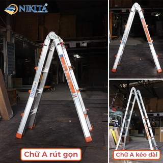 Thang Nhôm Khoá Tự Động, Trượt Rút Đa Năng, Sử Dụng Nhiều Tư Thế - Hàng chính hãng NIKITA