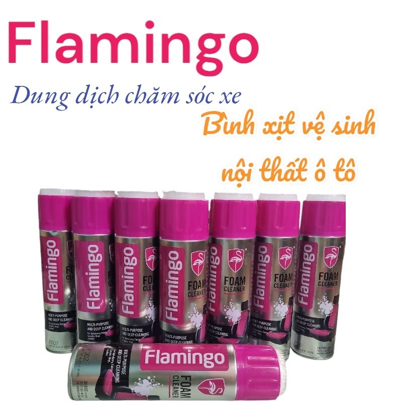 Bình xịt vệ sinh ô tô Flamingo F002 ,tẩy đa năng dạng bọt.trần nỉ ,ghế da,taplo, nội thất ô tô ,gia đình