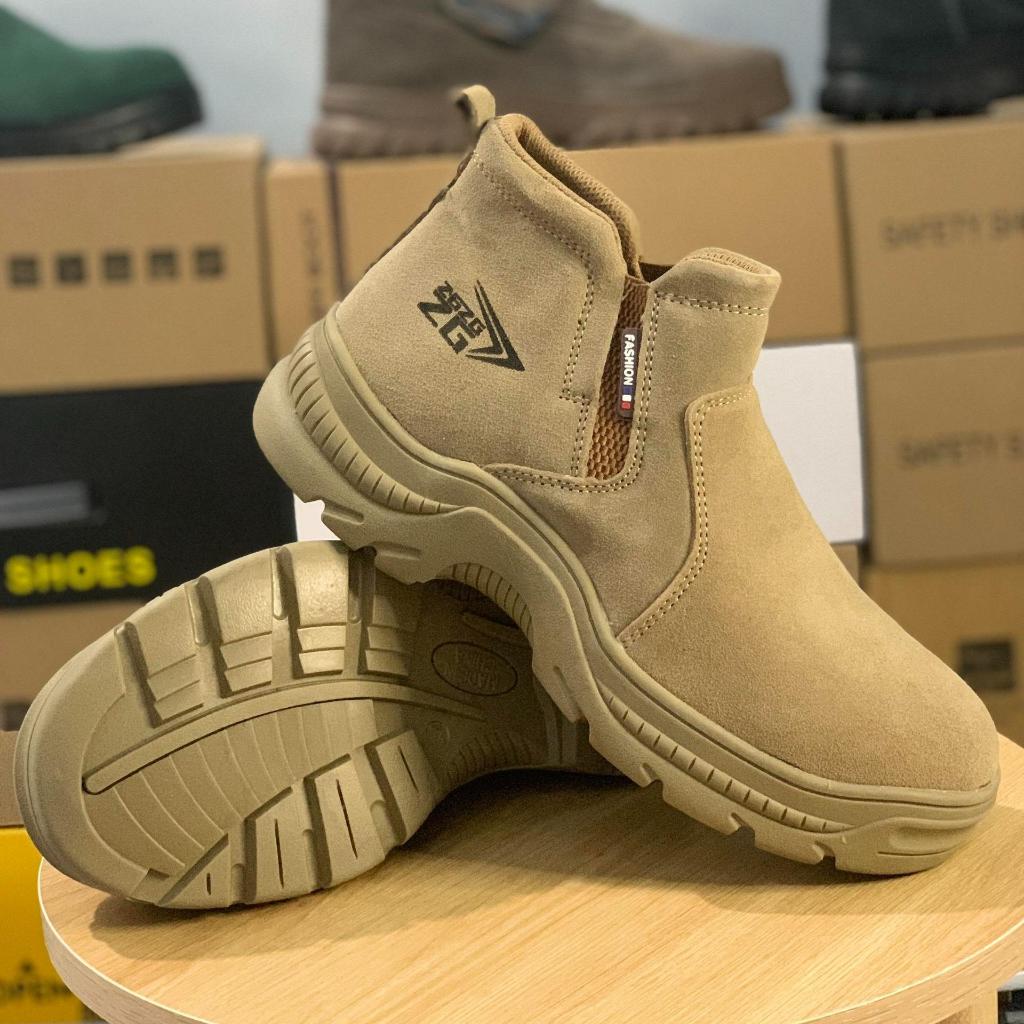 Giày bảo hộ ZG không dây chống đinh, chống dập ngón và chống trơn trượt, da bò, hàng chính hãng MS68