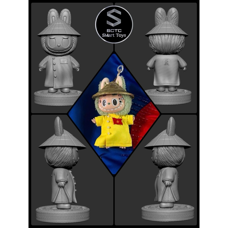 TƯỢNG TÔ MÀU LABUBU MẪU THIẾT KẾ, LABUBU ÁO DÀI, Cờ Việt Nam, Labubu oto, Labubu kẹo