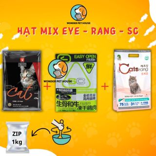 Hạt Mèo Gói Mix CATSRANG CATSEYE CANIN SC Ruốc 1kg Tiêu Búi Lông - Tăng Cường Hệ Miễn Dịch