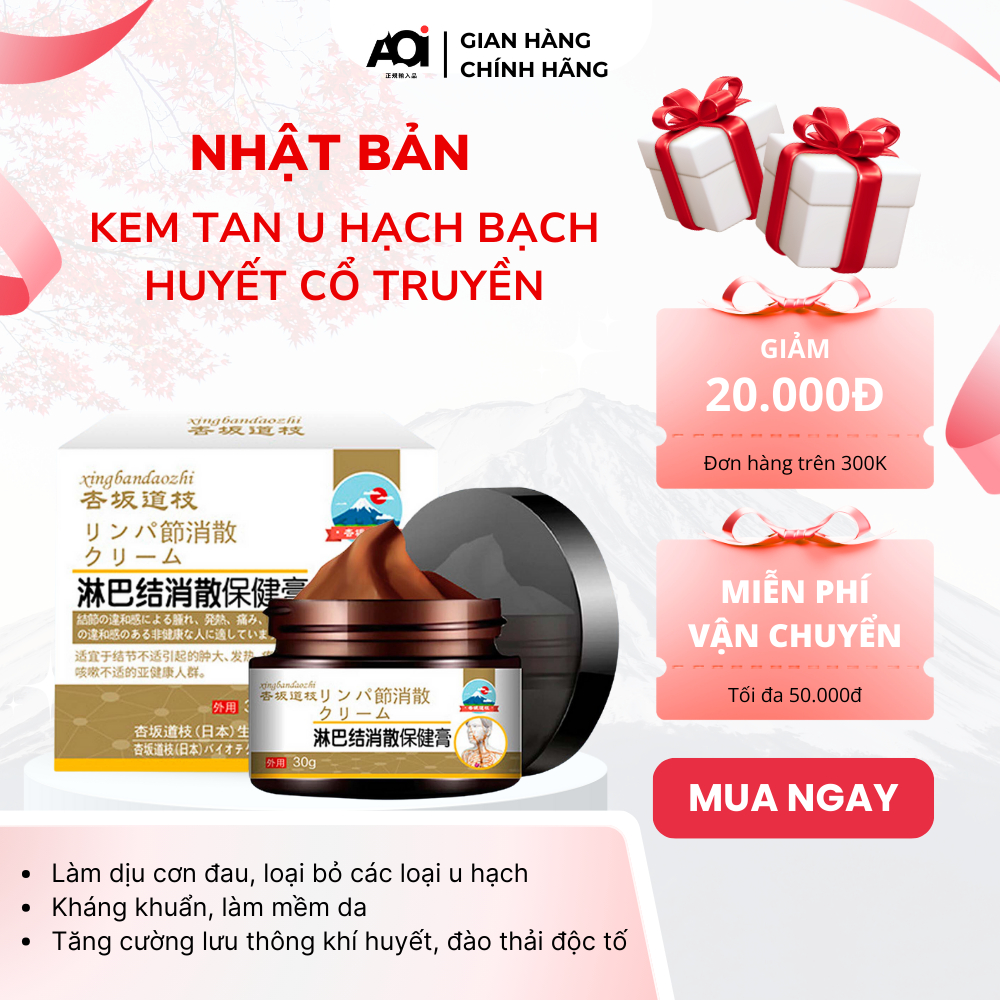  {BẢO HÀNH} Kem Bôi Tan Hạch Bạch Huyết Cổ Truyền Nhật Bản SHIXENDO Tiêu U Sạch Hạch Giảm Sưng Đau Nhanh Chóng Tại Nhà 