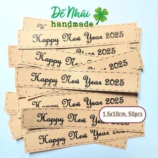 50 Nhãn Dán Sticker 🎆“HAPPY NEW YEAR”🎇1,5x9,5cm