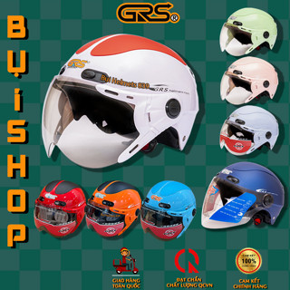 Mũ bảo hiểm Grs a102k HƠN 30 MÀU có kính chắn gió mũ 1/2 - Nón sơn tĩnh điện acer a102 nửa đầu Helmet công nghệ Đài Loan