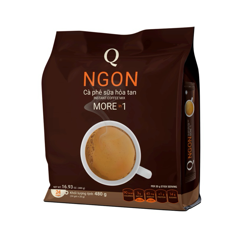 Cà Phê sữa hoà tan 3IN1 NGON Trần Quang 1 bịch 24 gói