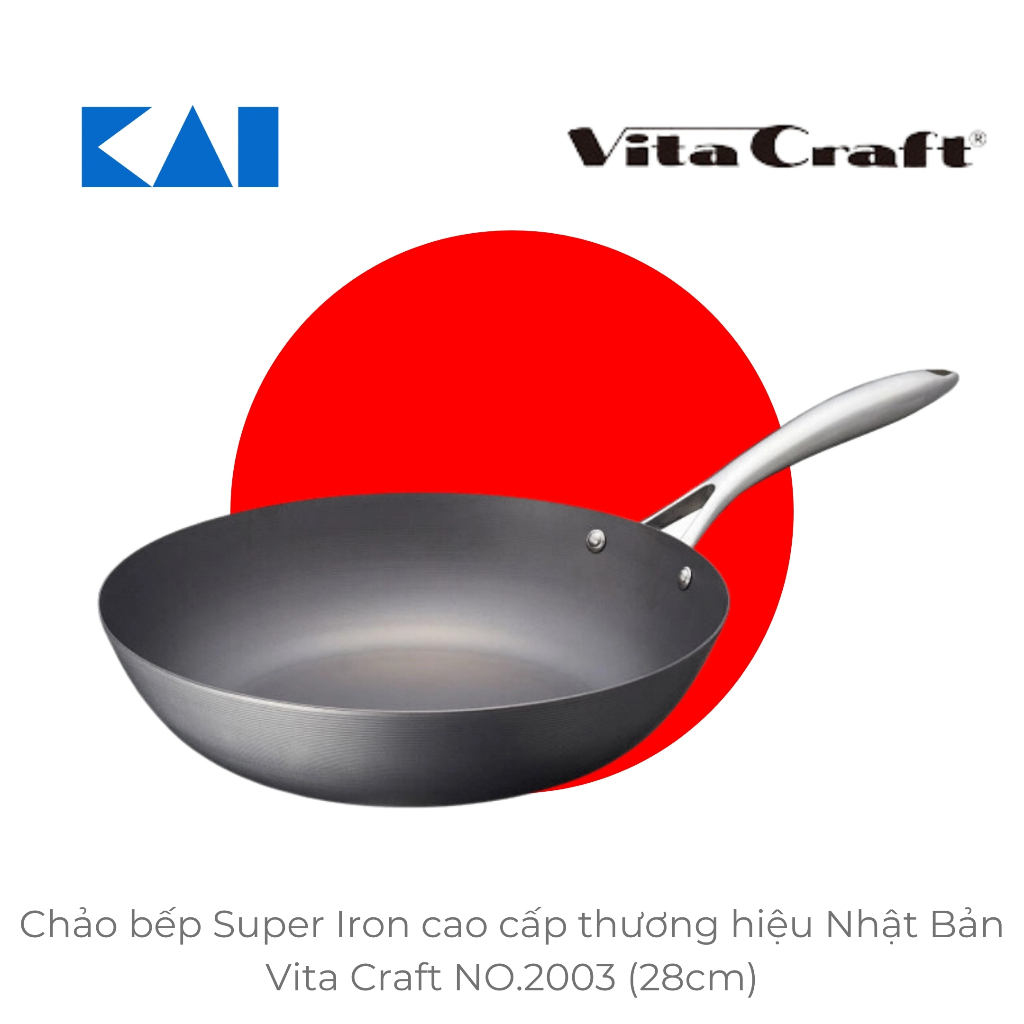 Chảo bếp Super Iron cao cấp thương hiệu Nhật Bản Vita Craft NO.2003 (28cm)