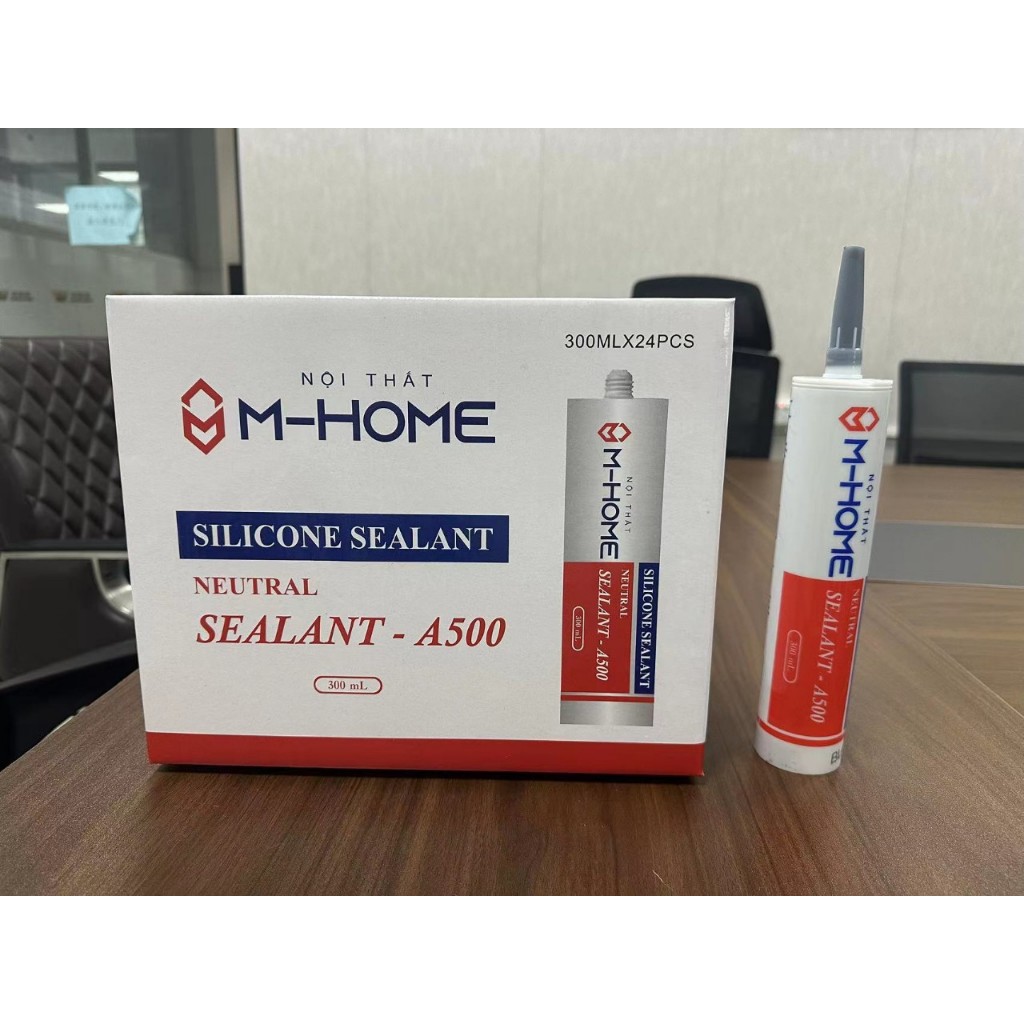Keo silicone A500 MÀU ĐEN MHome bền chắc, siêu bóng, siêu mịn, keo xây dựng, dán nhôm kính