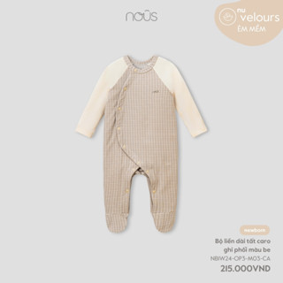 Bộ liền dài có tất cho bé Nous newborn, bodysuit sơ sinh giữ nhiệt cho bé thu đông BST T10
