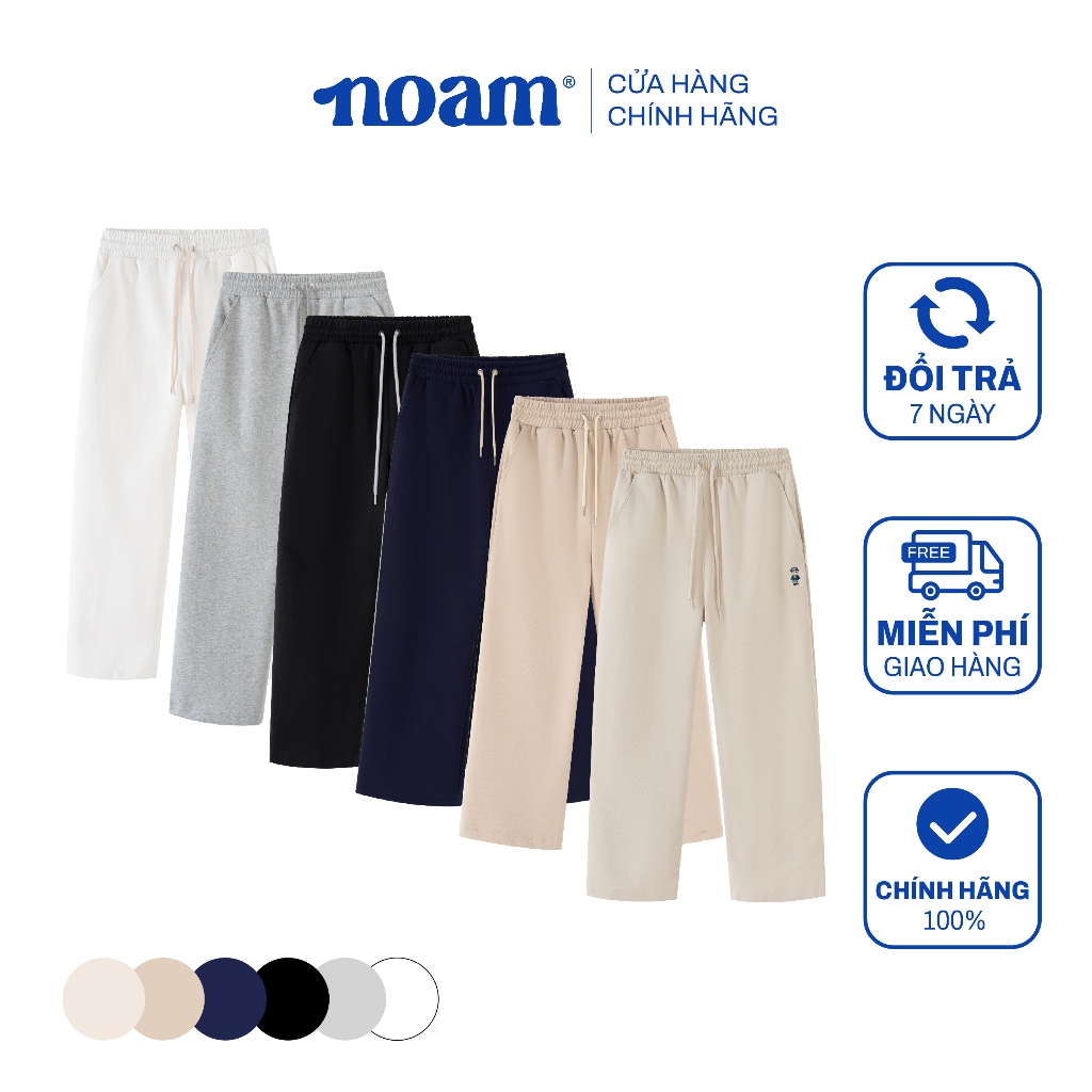 Quần ống suông Unisex NOAM Teeny Homie Form rộng - Màu đen/ trắng/ be/ xám/ xanh than/ be đậm