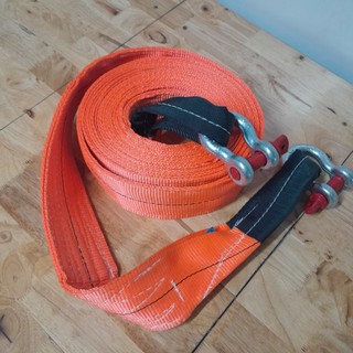 Dây cáp kéo xe cứu hộ ô tô 20 tấn JUMPO bản 100mm 5m,6m,8m,10m 2 ĐẦU MẮT - MAY 2 LỚP (Tặng 2 ma ní)
