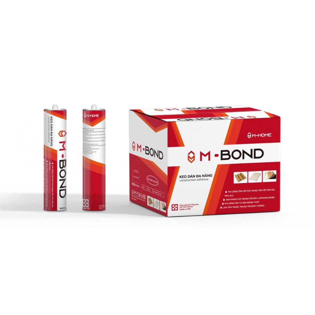 Keo Bond NGOẠI THẤT MÀU ĐỎ cao cấp MHome, keo dán biển quảng cáo, tấm ALU NGOÀI TRỜI, keo tấm ốp Nan
