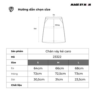 Chân váy ngắn MADE BY MUM không túi nền caro