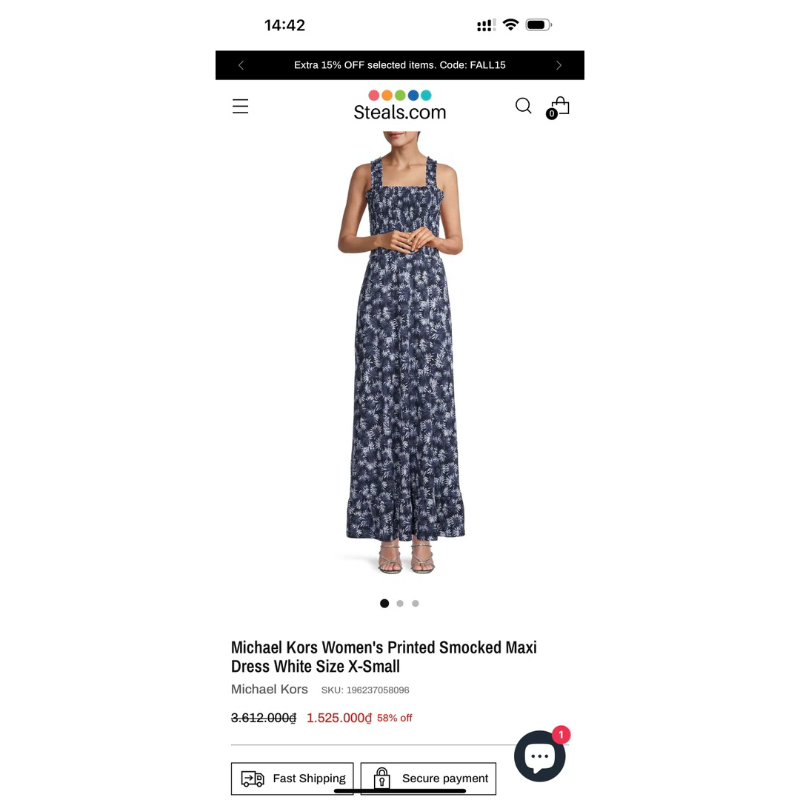 Đầm maxi Michael Kors xịn