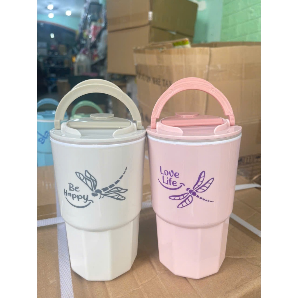 【MỚI】 ( CA CÓ QUAI XÁCH -GOMING TLT 450ML ) Ly giữ nhiệt quai xách, có nắp vặn chắc chắn 【KM247】
