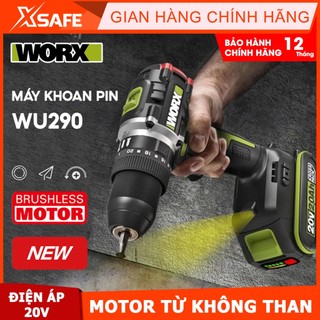  Máy khoan pin 3IN1 WORX WU369 motor không chổi than mô-men xoắn 60Nm khoan khoan búa vặn siết vít 