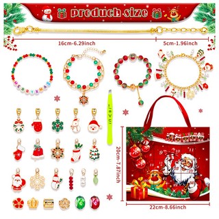  Quà Tặng Giáng Sinh 2025 Vòng Charm Lắc Tay Giáng Sinh Noel May Mắn Kèm Hộp Quà Tặng 24 Chi Tiết 