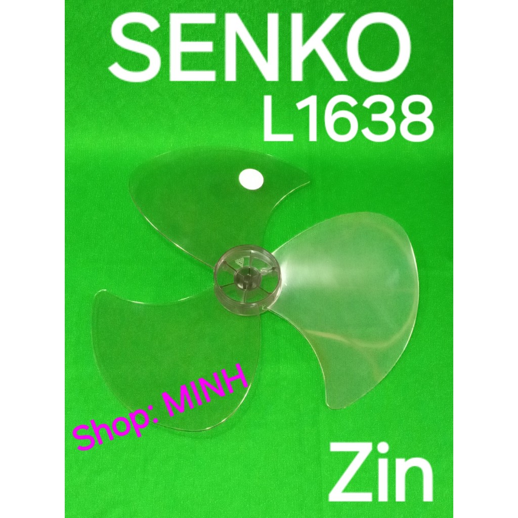 CÁNH quạt Senko L1638 zin theo máy – 39cm, CÁNH B4, cánh 3 lá lỗ cốt tròn quạt lửng quạt lỡ B4 Senko